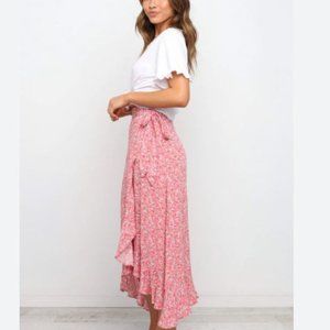 Petal and Pup Pink Florina High-Low Wrap Skirt